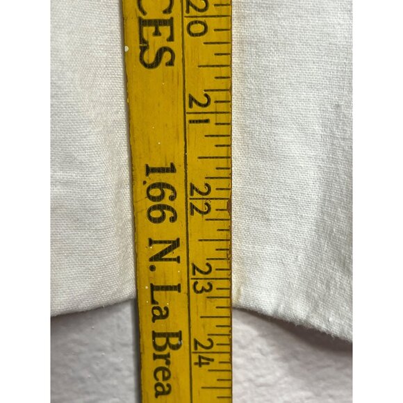 Cato Women White Cropped Linen Blend Blazer Jacket XL Shoulder Pads Minimalist - Picture 16 of 16